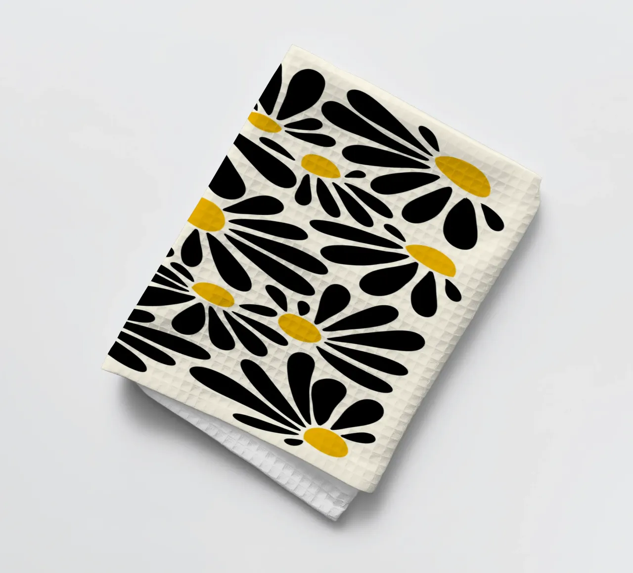 Black petals flowers torchon de TijanaArtStudio88