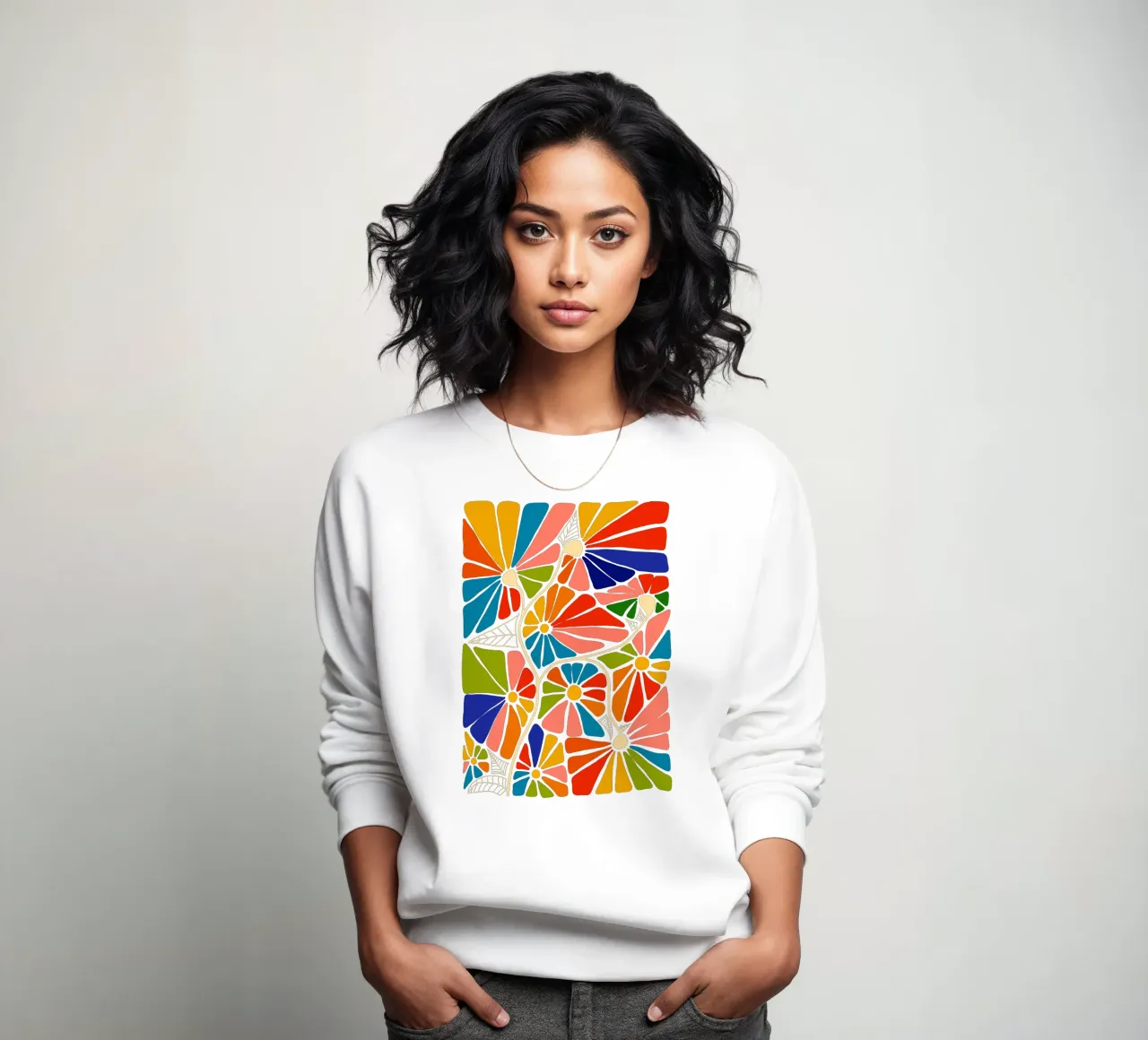 Colorful hippie abstract super powerful flowers felpa da TijanaArtStudio88