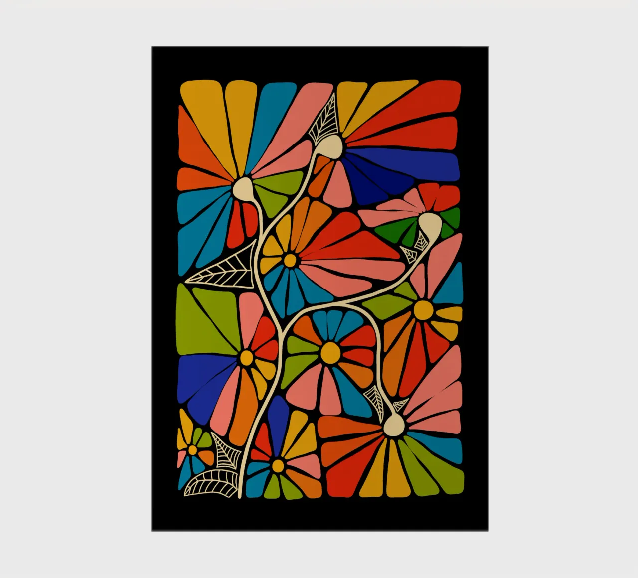 Colorful hippie abstract super powerful flowers notebook by TijanaArtStudio88