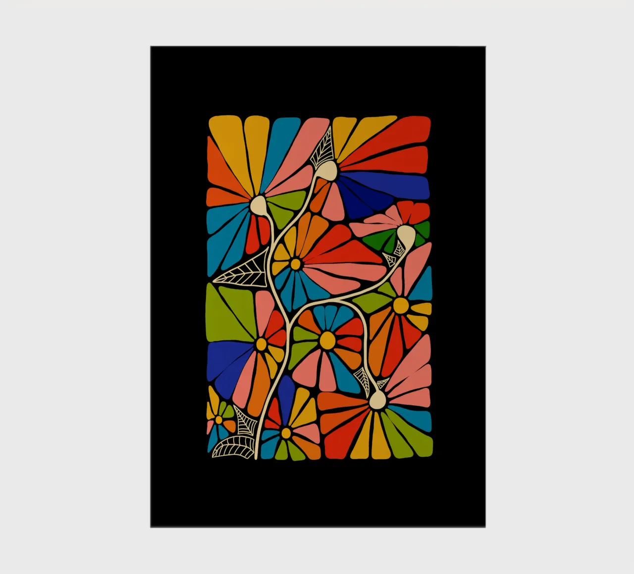 Colorful hippie abstract super powerful flowers notebook by TijanaArtStudio88