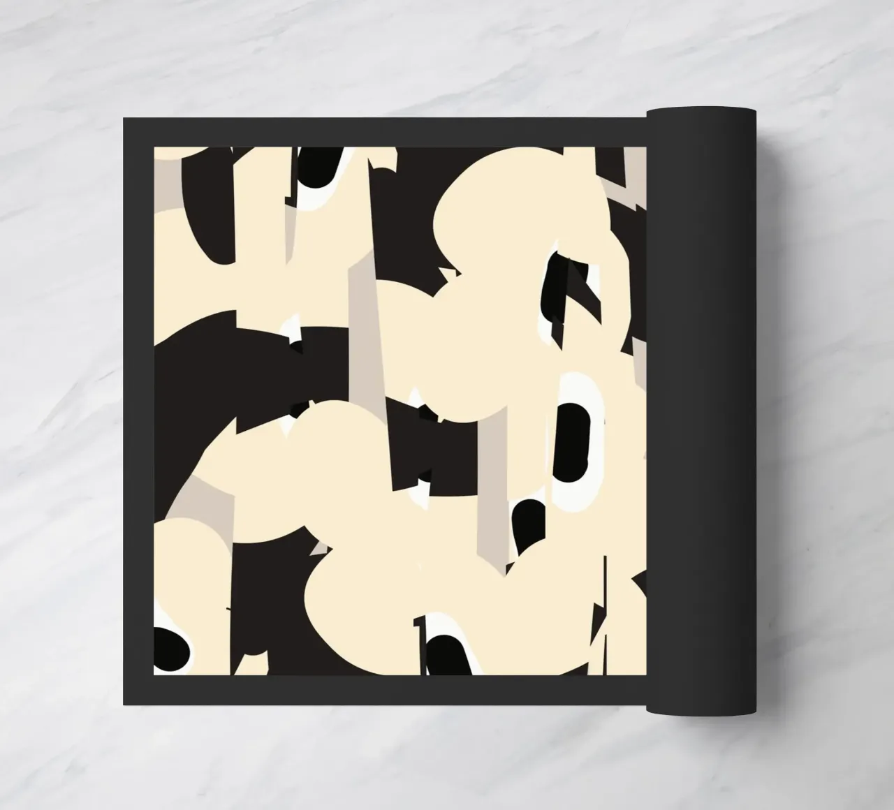 Fragmented botanical pattern doormat by Little Dean