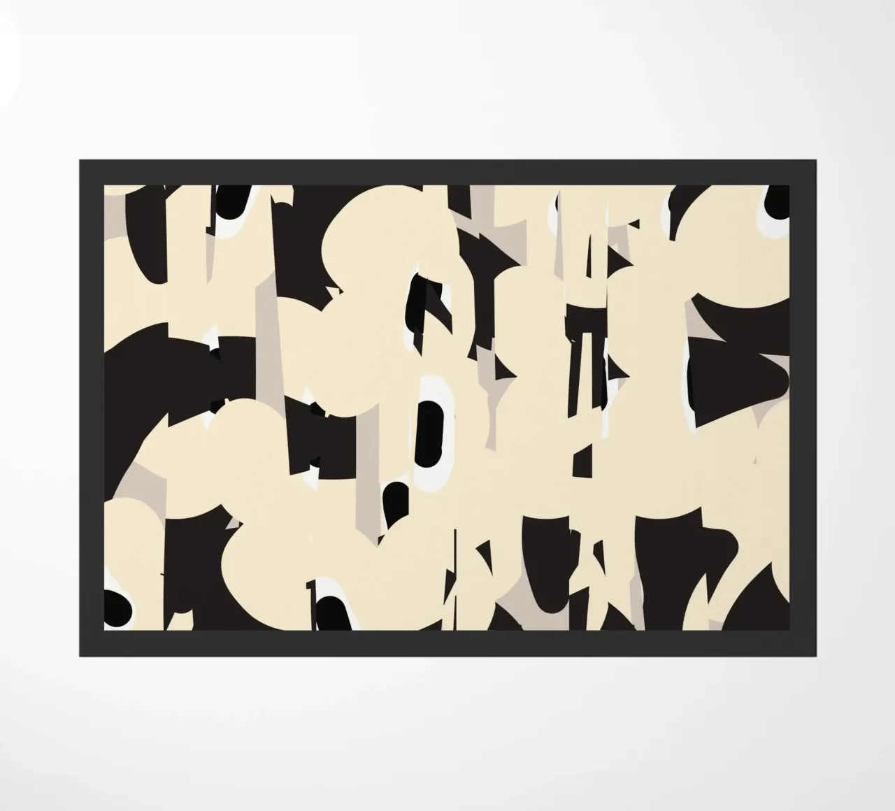 Fragmented botanical pattern doormat by Little Dean