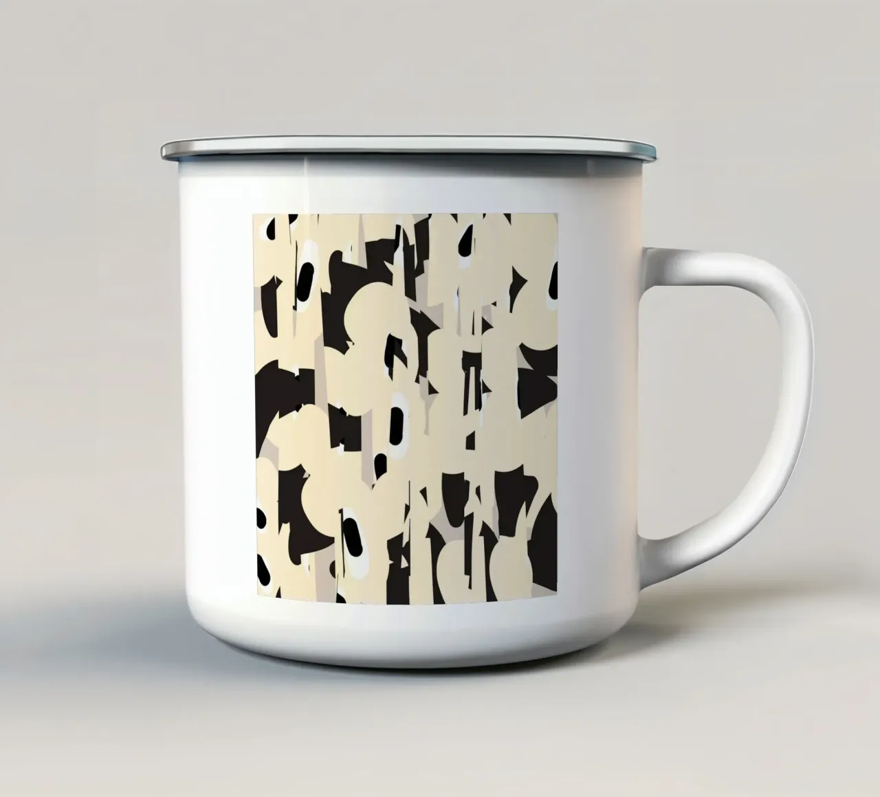 Motivo botanico frammentato tazza in smalto da Little Dean
