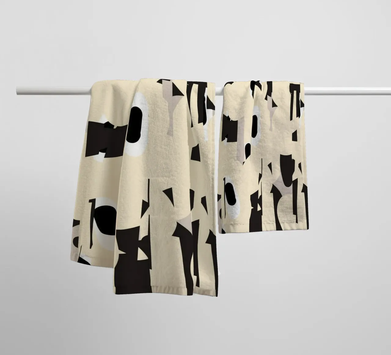 Fragmented botanical pattern towel by Little Dean