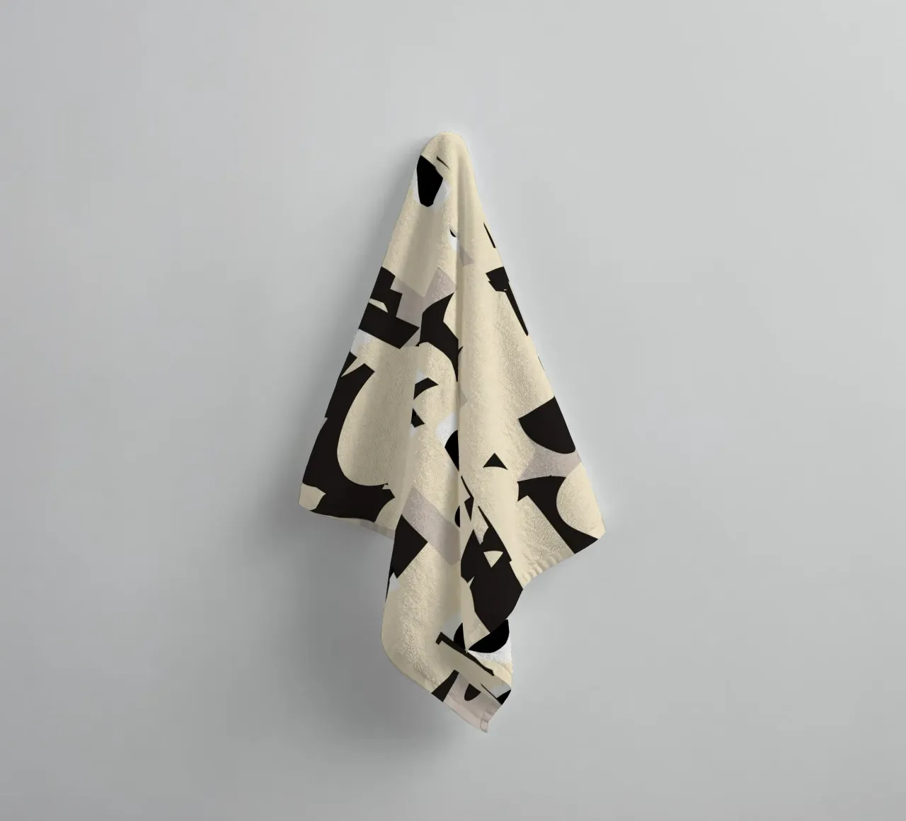 Fragmented botanical pattern towel by Little Dean