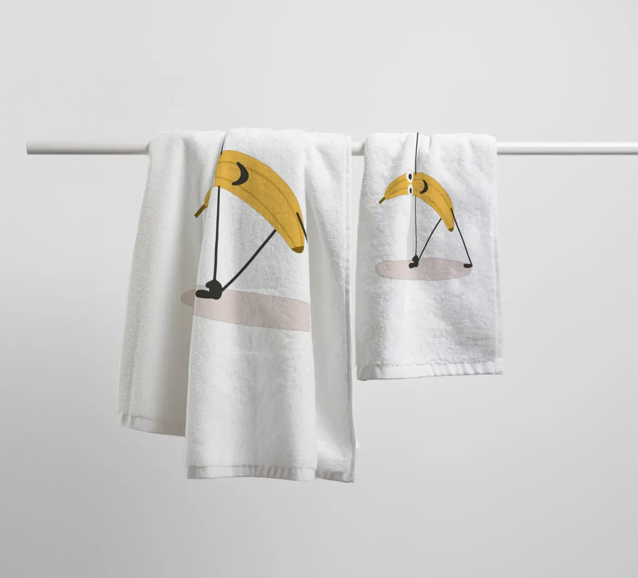 Yoga Banana in Triangle Pose | Fun & Witty Art for Yogis towel by Kathrin Woo Design