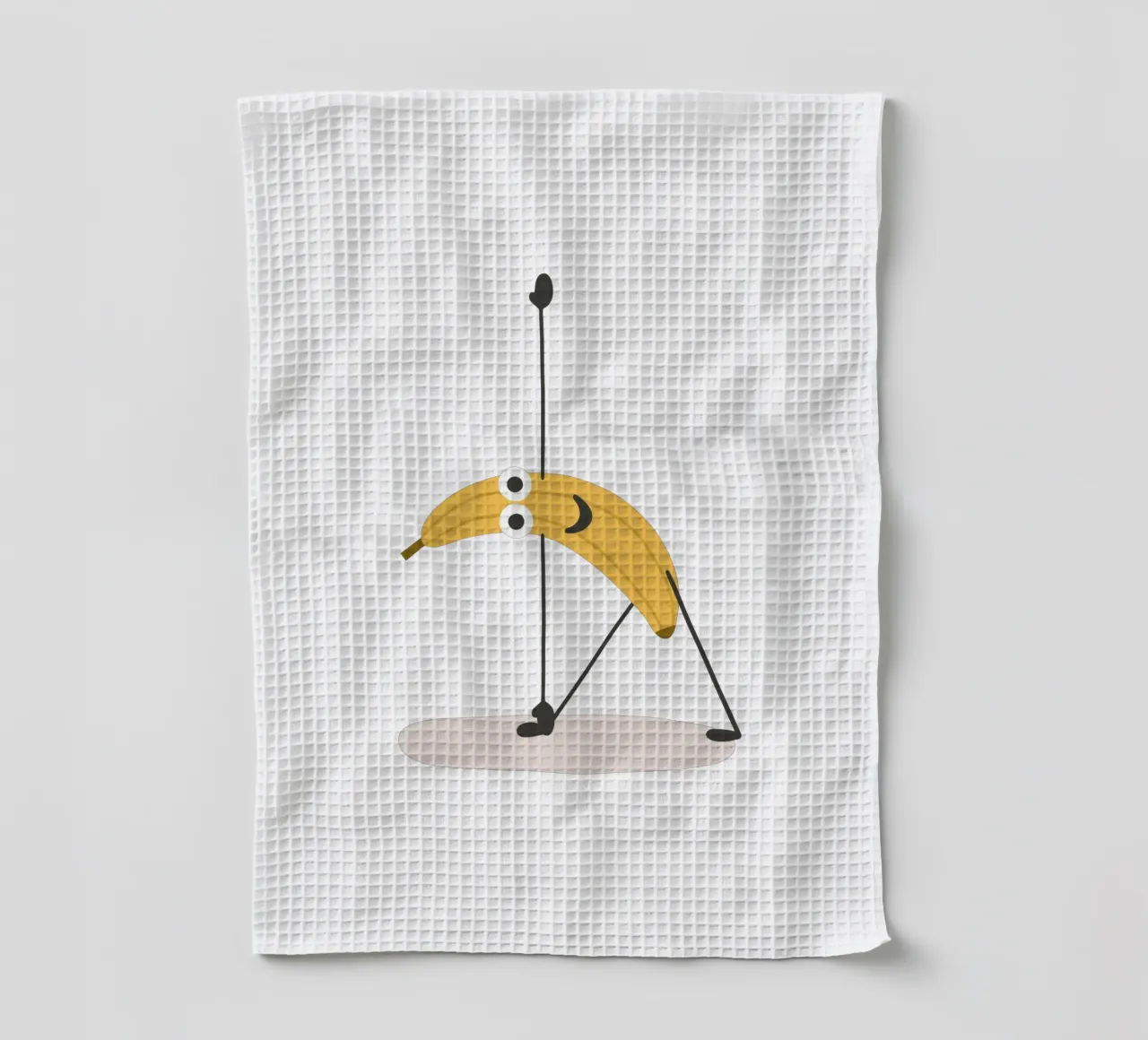 Yoga Banana in Triangle Pose | Fun & Witty Art for Yogis torchon de Kathrin Woo Design