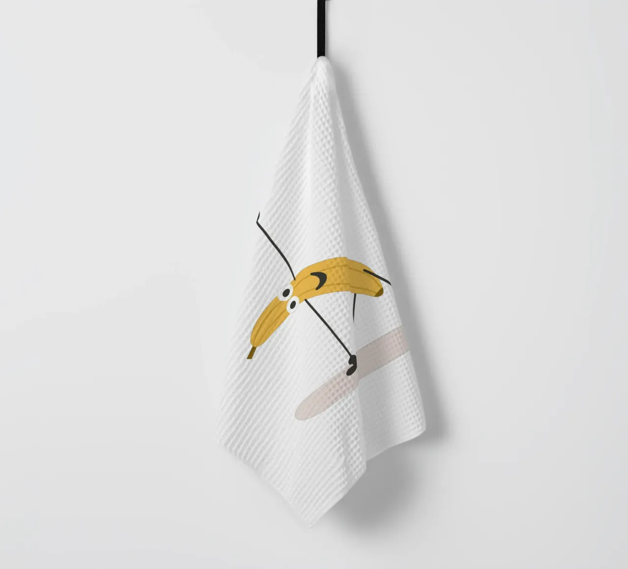 Yoga Banana in Triangle Pose | Fun & Witty Art for Yogis torchon de Kathrin Woo Design