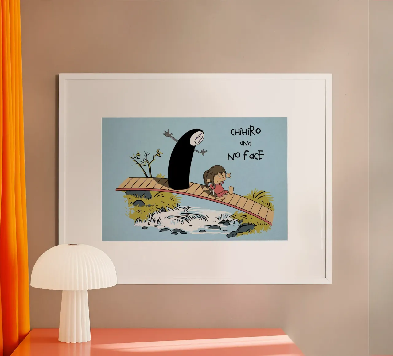 Cihiro e nessun volto poster con telaio in legno da Victoria