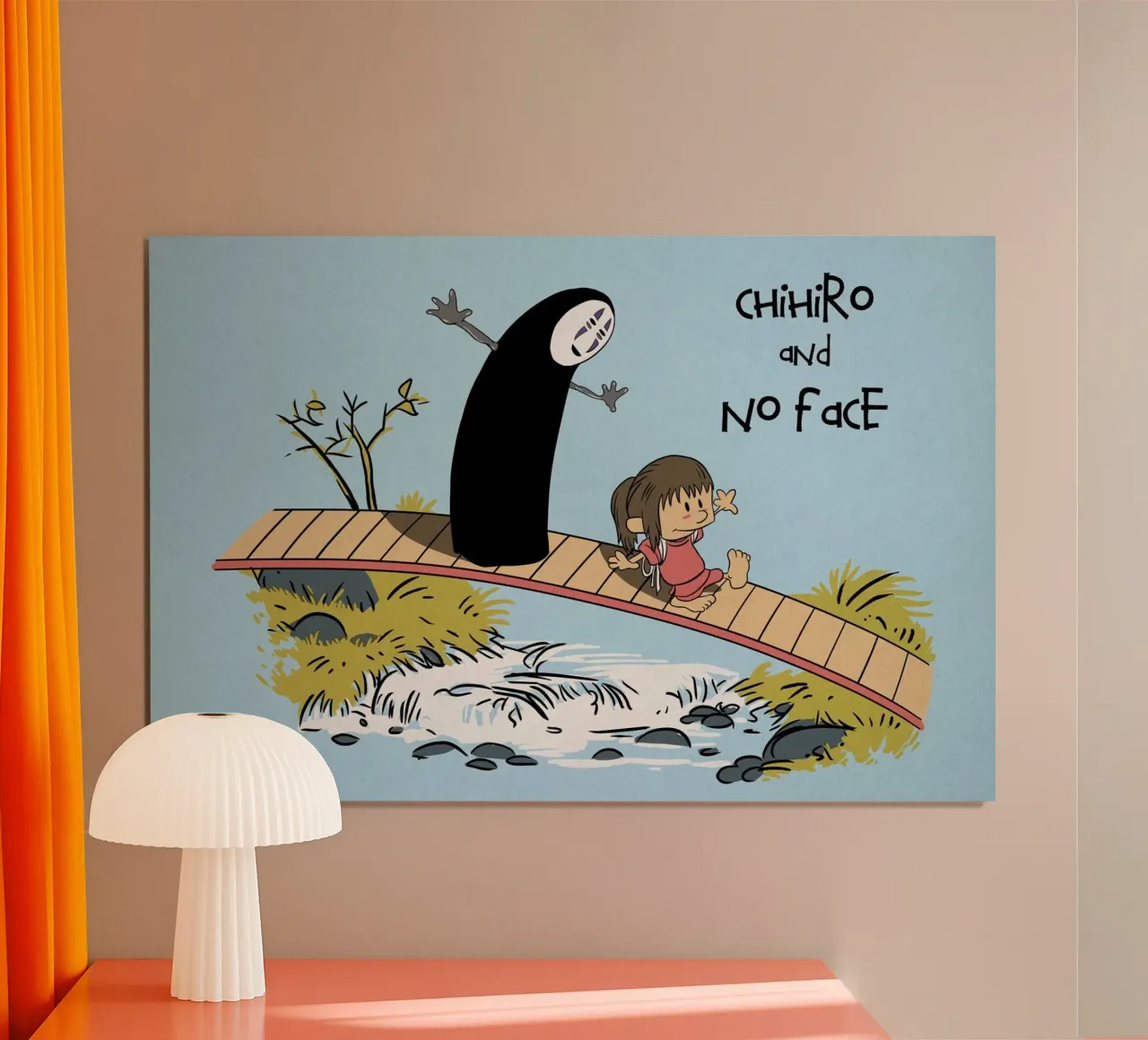 Cihiro e nessun volto poster con telaio in legno da Victoria