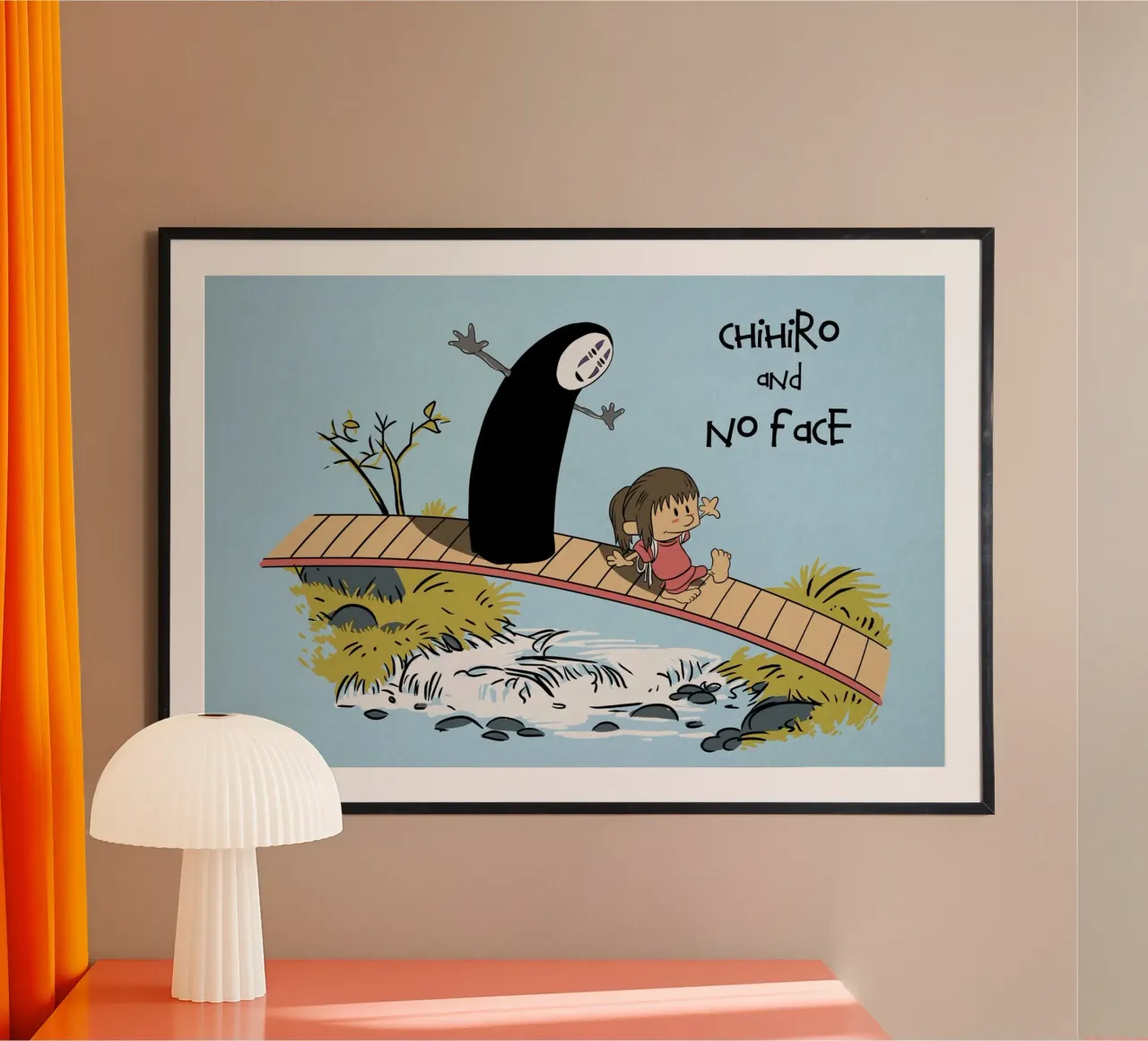 Cihiro e nessun volto poster con telaio in legno da Victoria