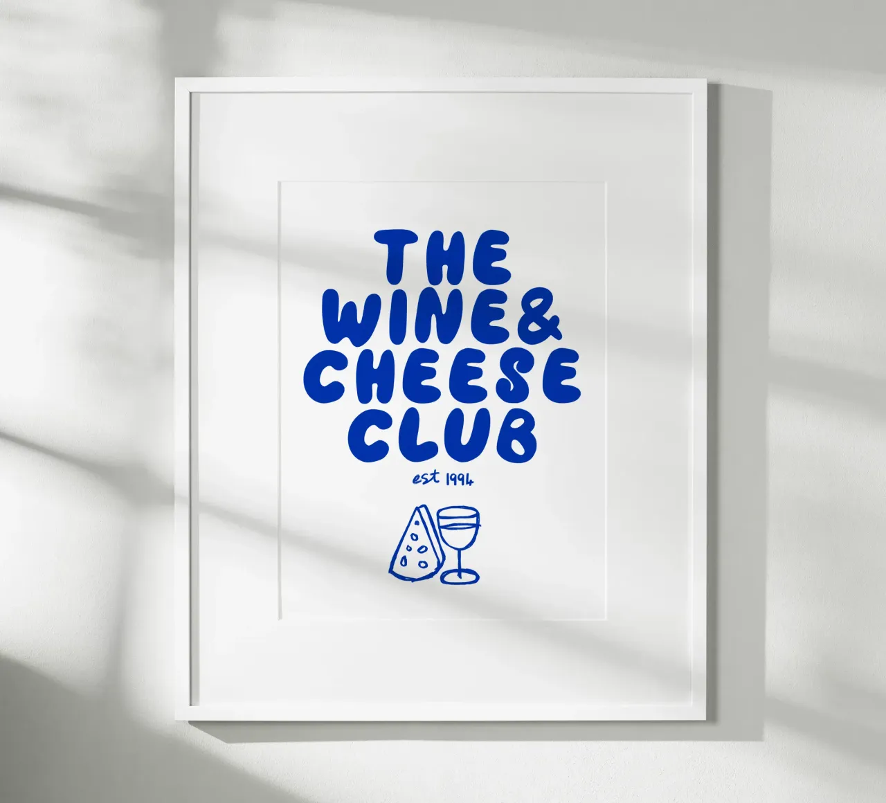 Wine & Cheese Club poster con telaio in legno da Le club Club