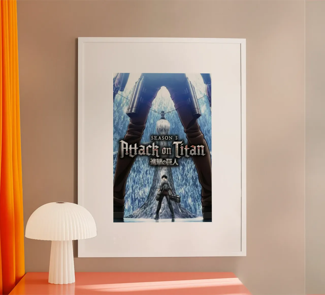 Attack On Titan - Key Art Stagione 3 poster con telaio in legno da Victoria