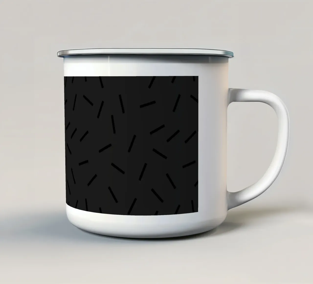 Memphis Sweet Charcoal Nero tazza in smalto da SilverPegasus