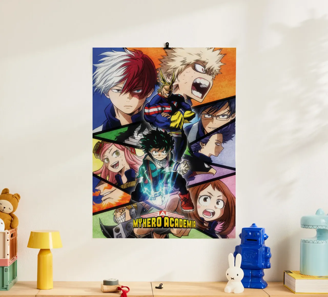 My Hero Academia - Mosaico di personaggi poster con telaio in alluminio da Victoria