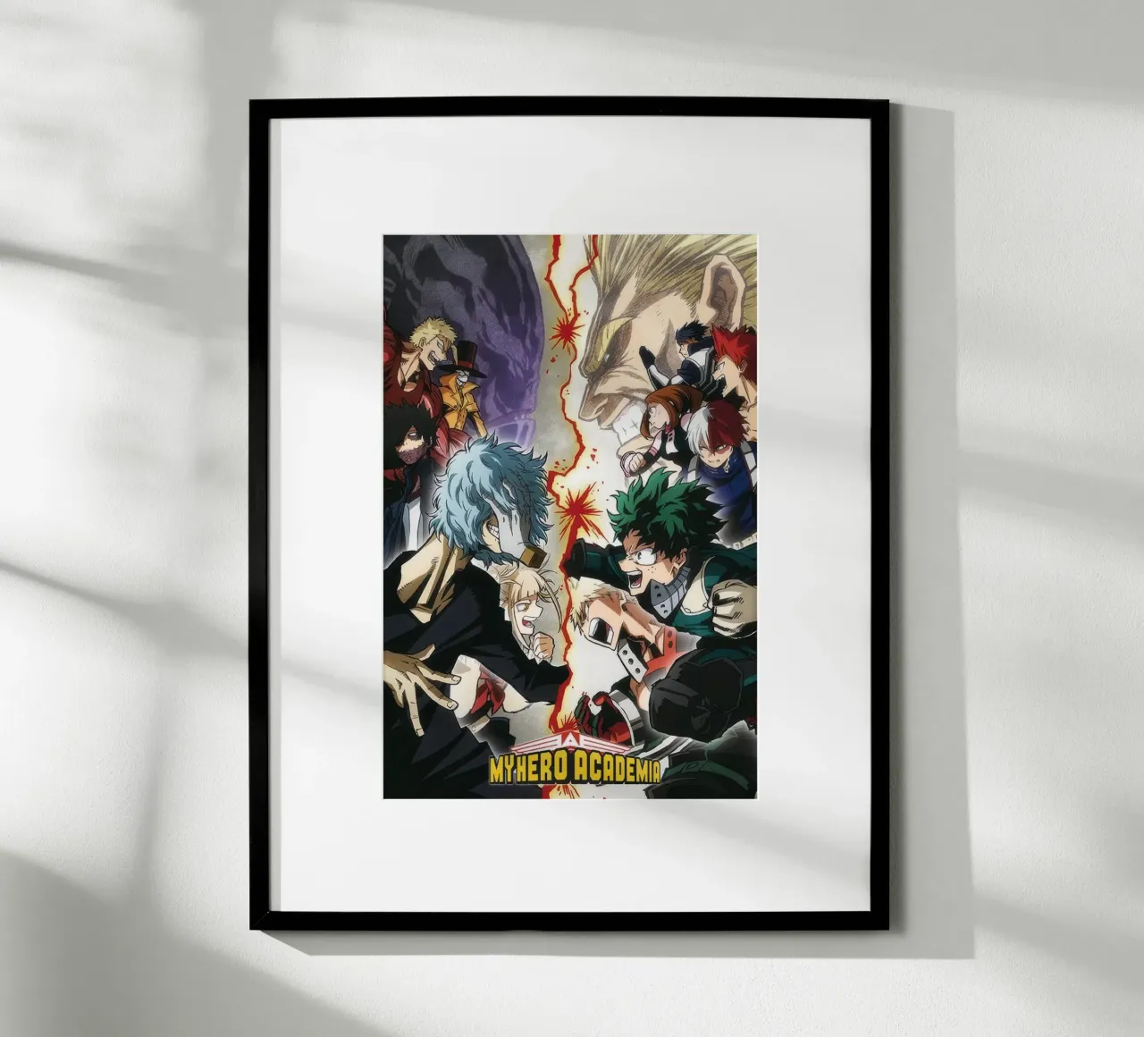 My Hero Academia - Eroi VS Cattivi poster con telaio in legno da Victoria