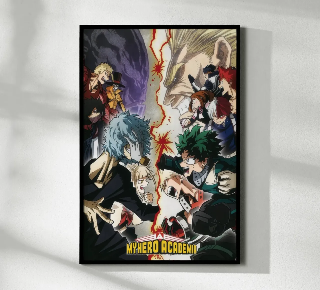 My Hero Academia - Eroi VS Cattivi poster con telaio in legno da Victoria