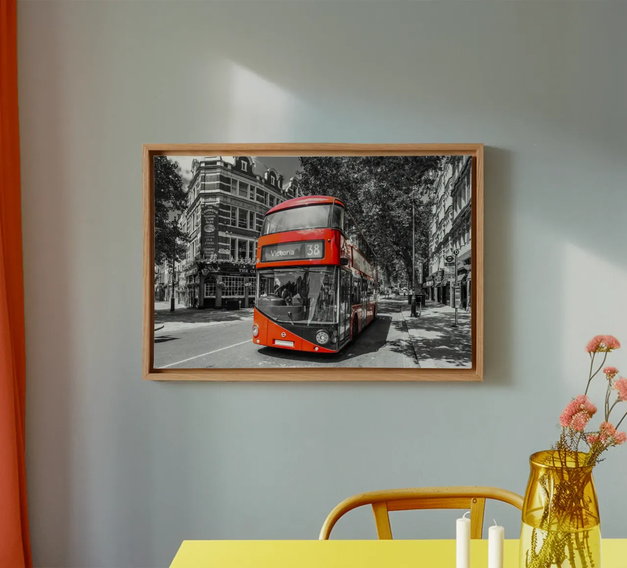 A typical day in London - colourkey canvas with Floater frame by Melanie Viola