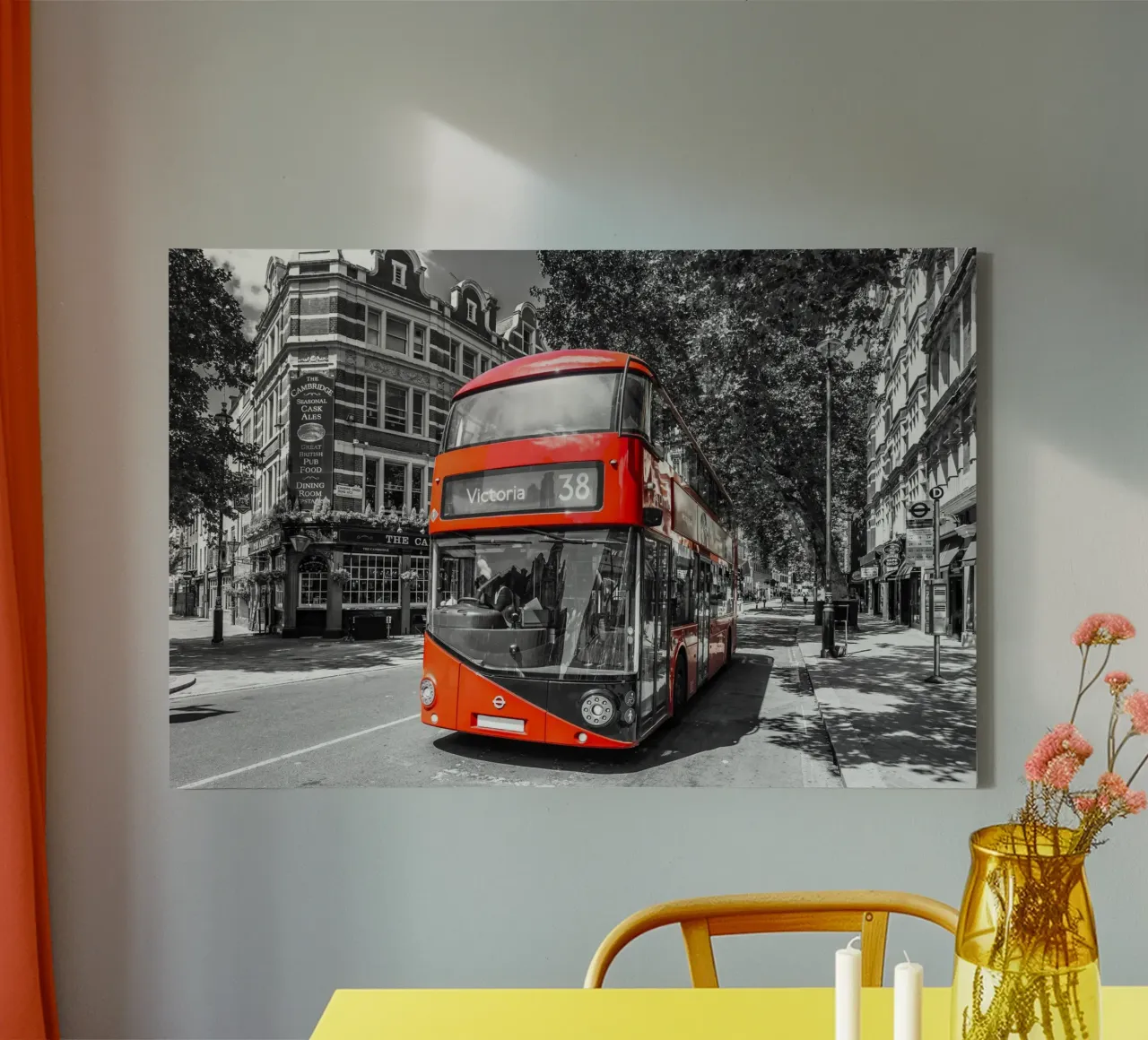 A typical day in London - colourkey canvas with Floater frame by Melanie Viola