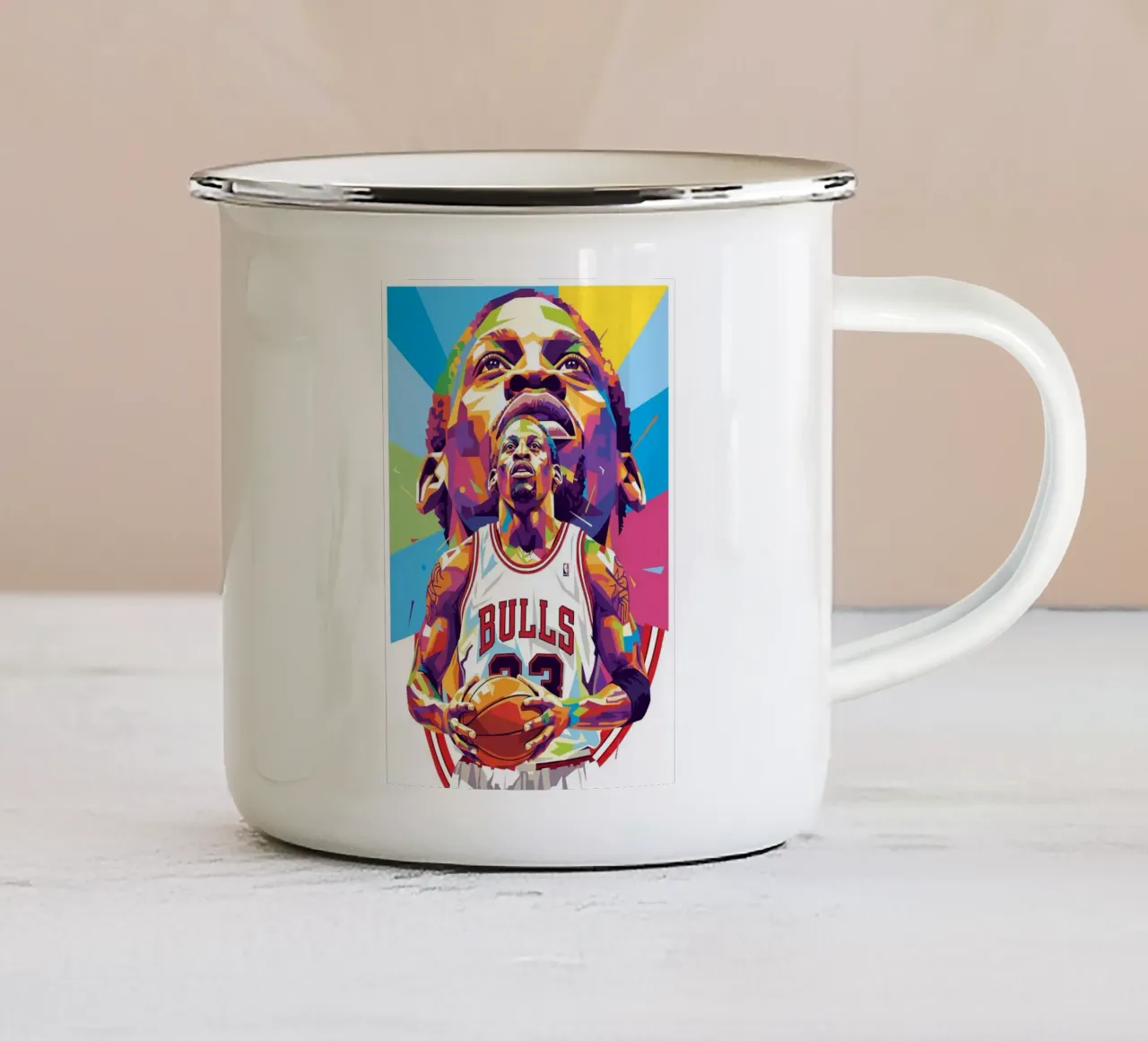 Dennis Rodman pop art #1 tazza in smalto da Hantamrata