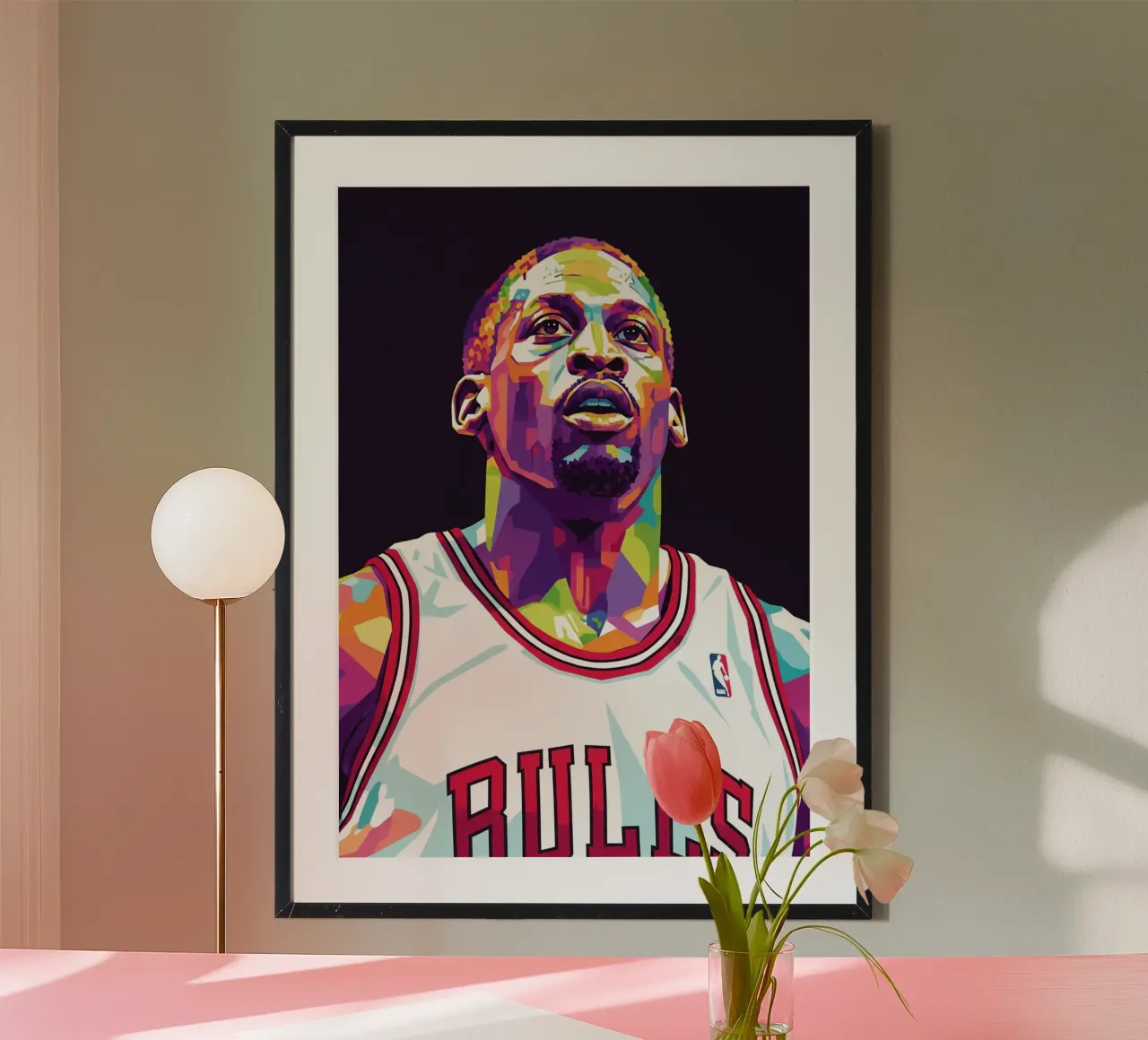 Dennis Rodman pop art #3 poster con telaio in alluminio da Hantamrata