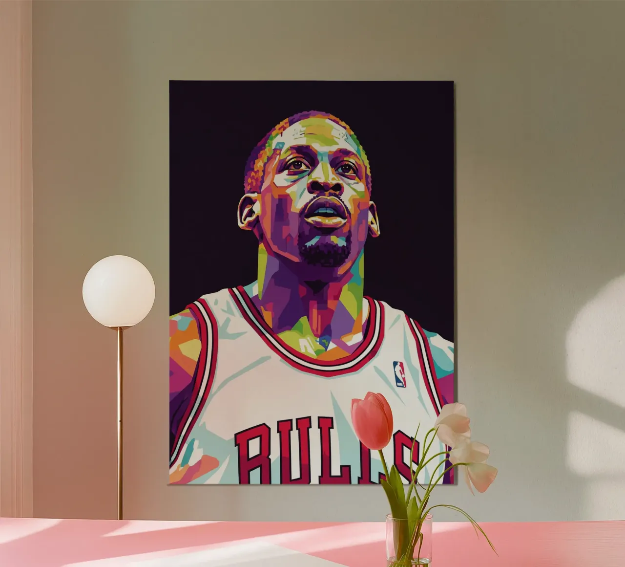 Dennis Rodman pop art #3 poster con telaio in alluminio da Hantamrata