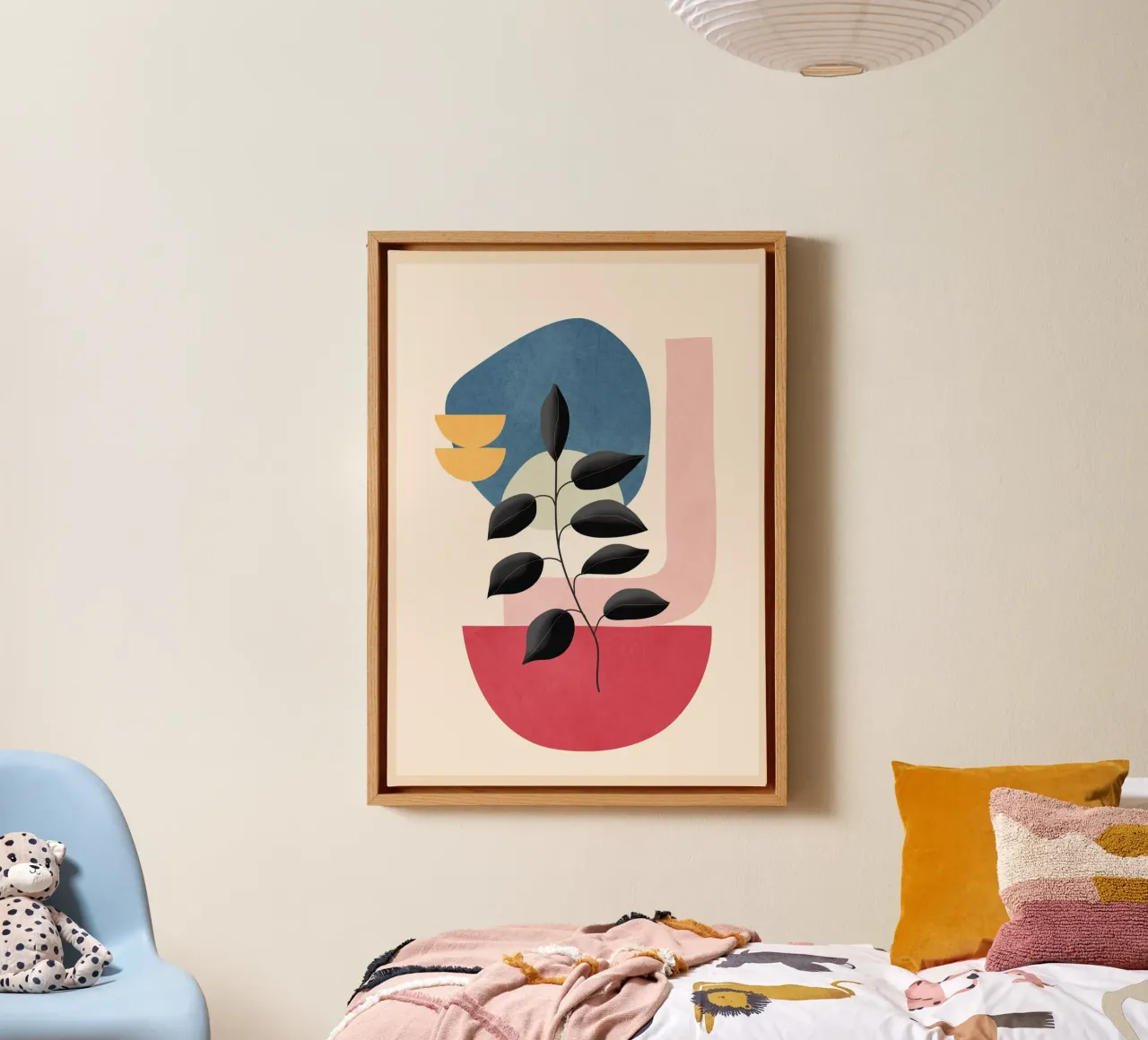 Soft Shapes XVIII canvas with Floater frame by cityart