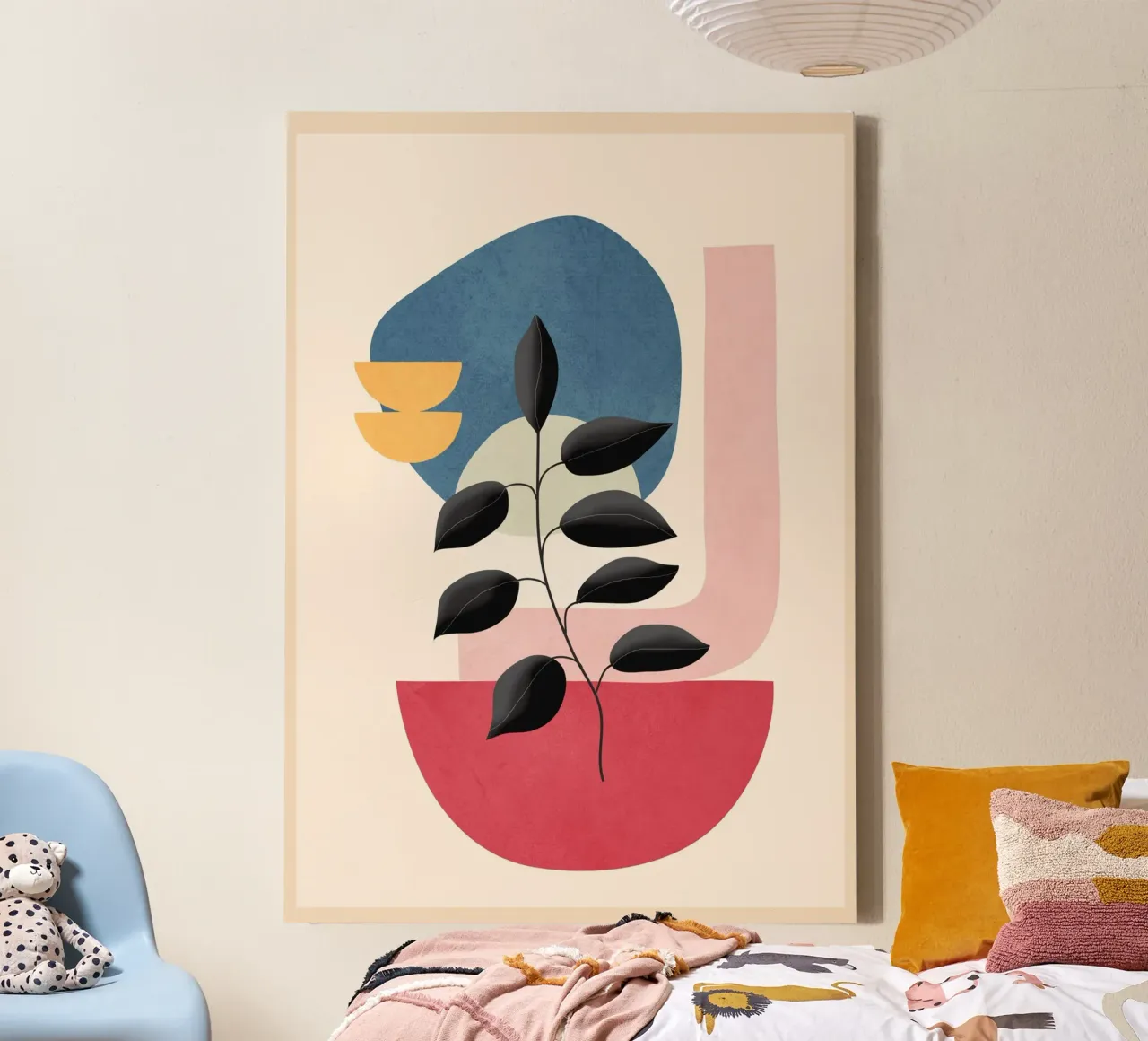 Soft Shapes XVIII canvas with Floater frame by cityart