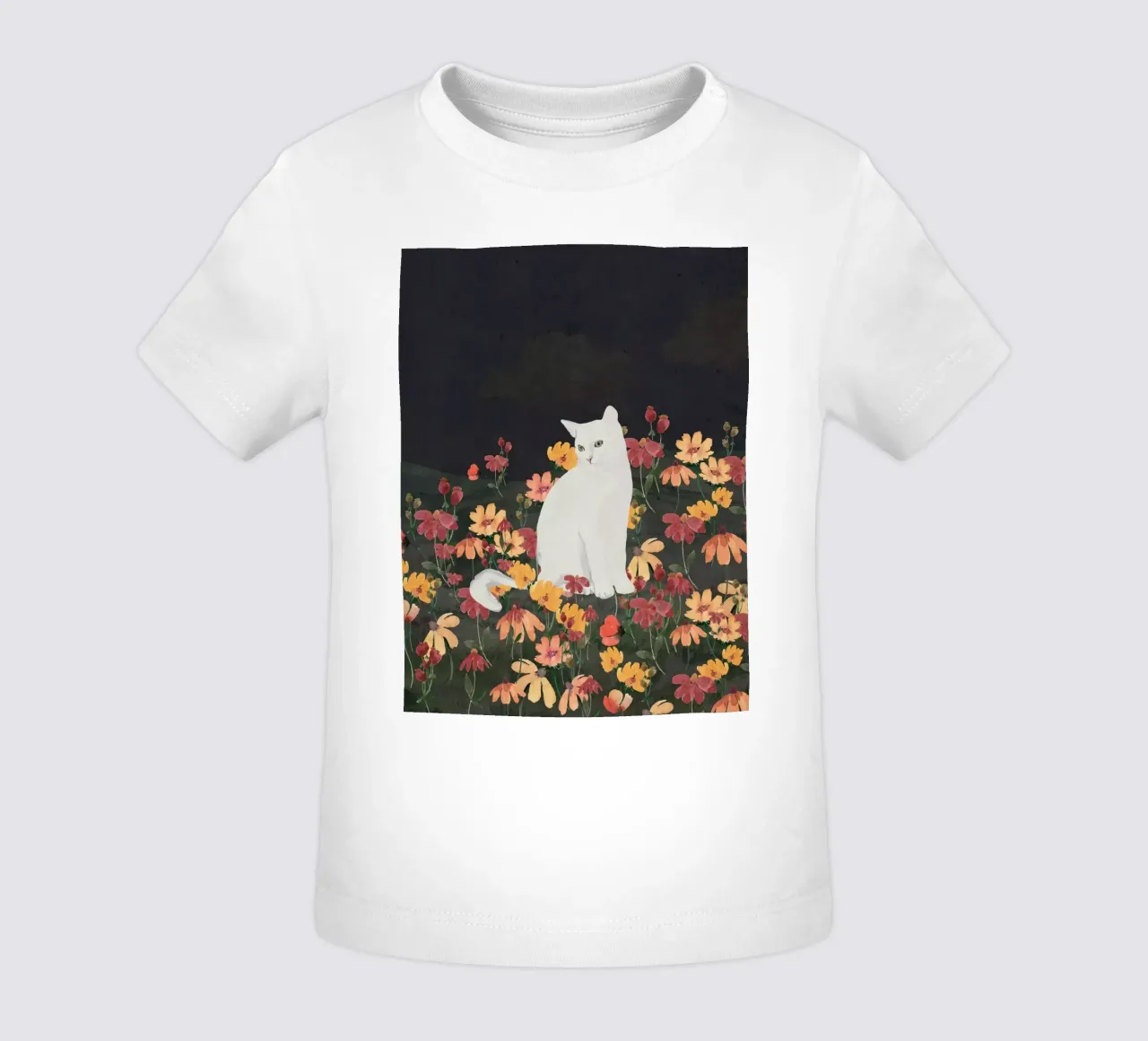 gatto in un campo di fiori 4 maglietta neonato da ThingDesign
