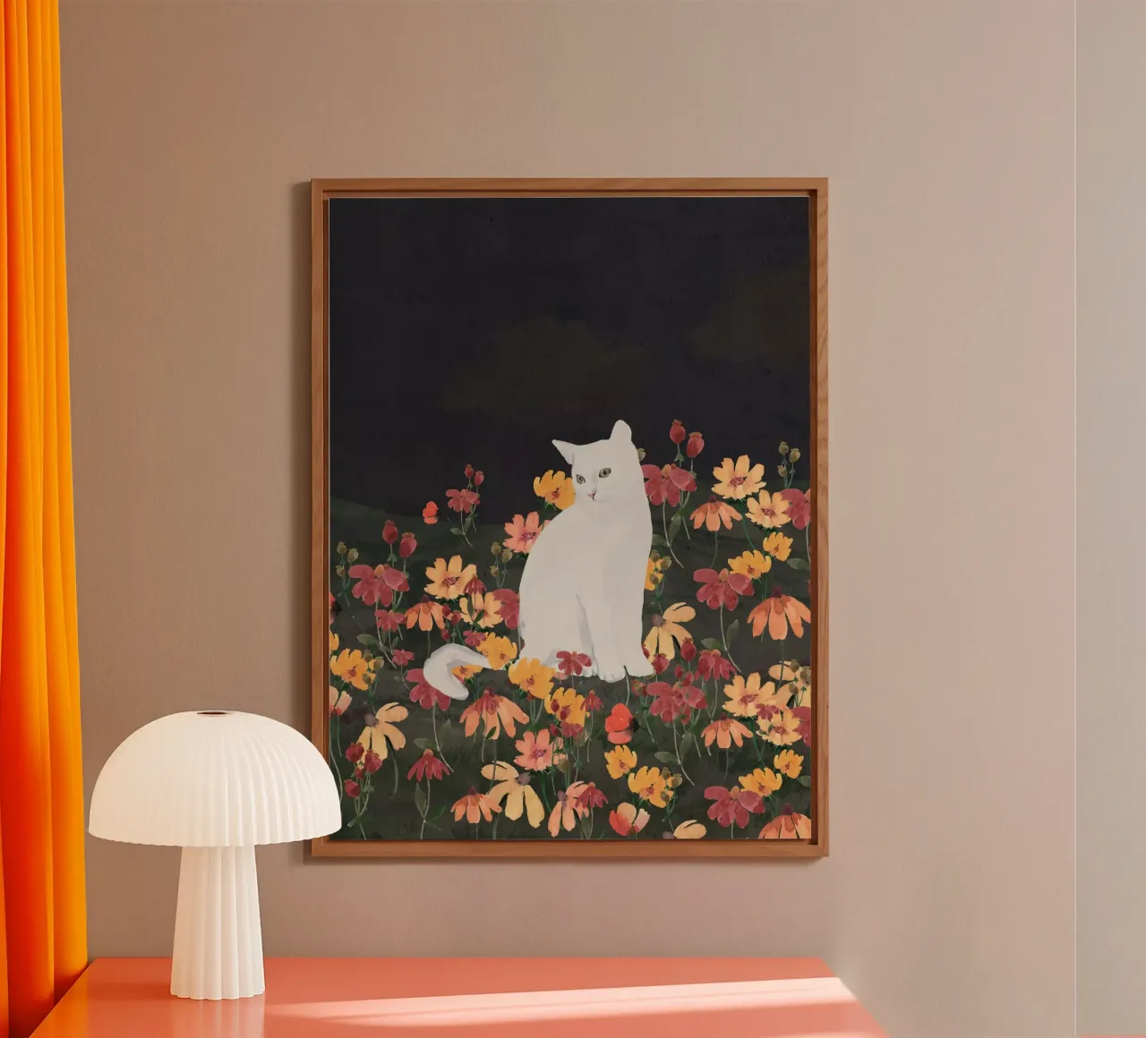 gatto in un campo di fiori 4 alluminio dibond da ThingDesign