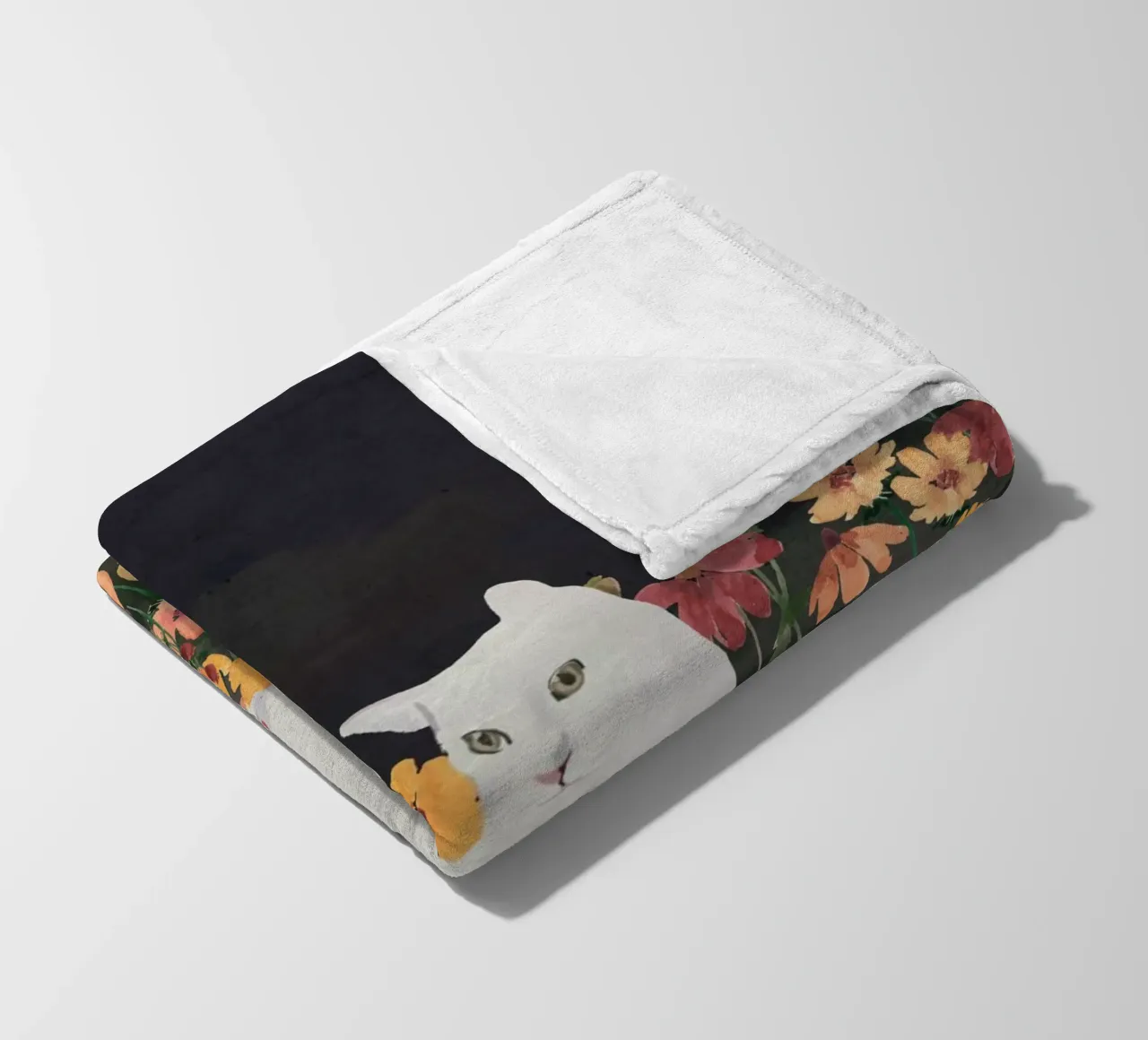 gatto in un campo di fiori 4 coperta in pile da ThingDesign