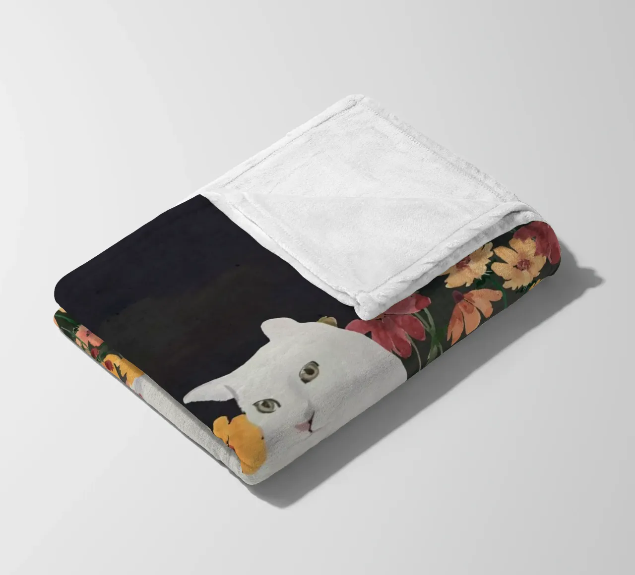 gatto in un campo di fiori 4 coperta in pile da ThingDesign