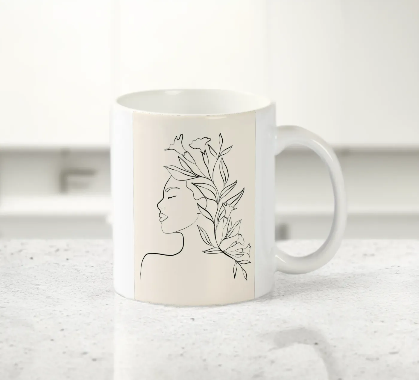 Minimal Blooming 03 ceramic mug by Nadjaa