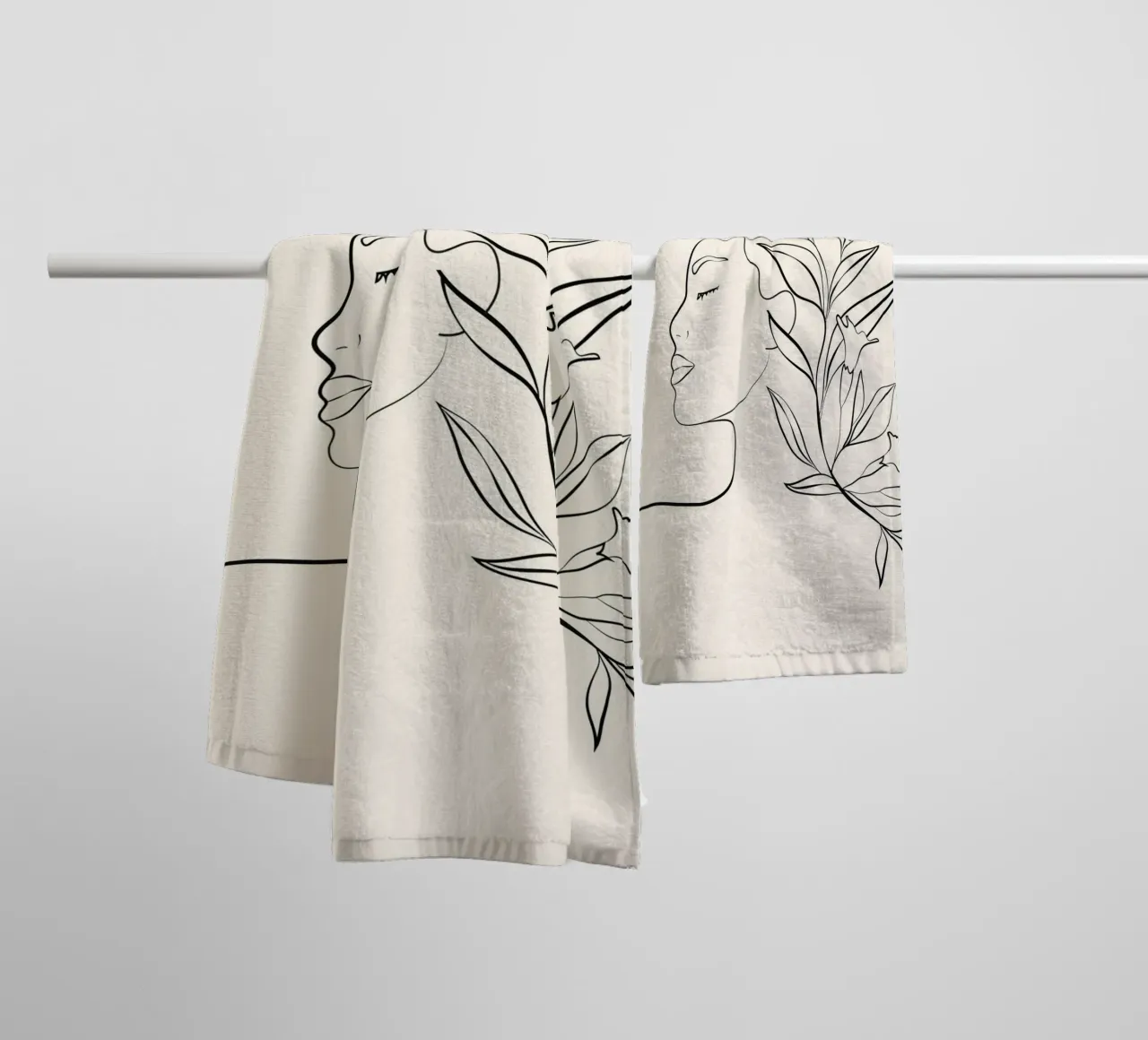 Minimal Blooming 03 asciugamano da bagno da Nadjaa