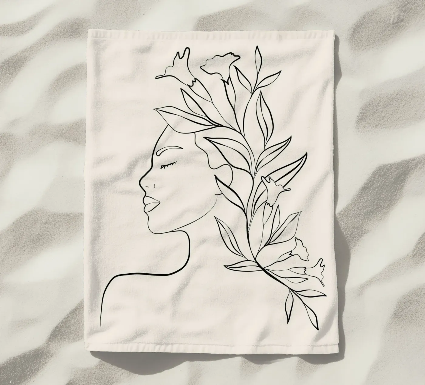 Minimal Blooming 03 strandhanddoek van Nadjaa