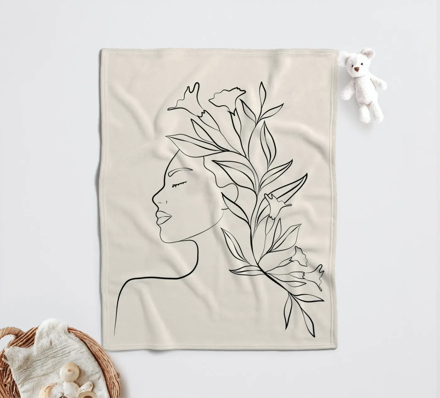 Minimal Blooming 03 coperta in pile da Nadjaa