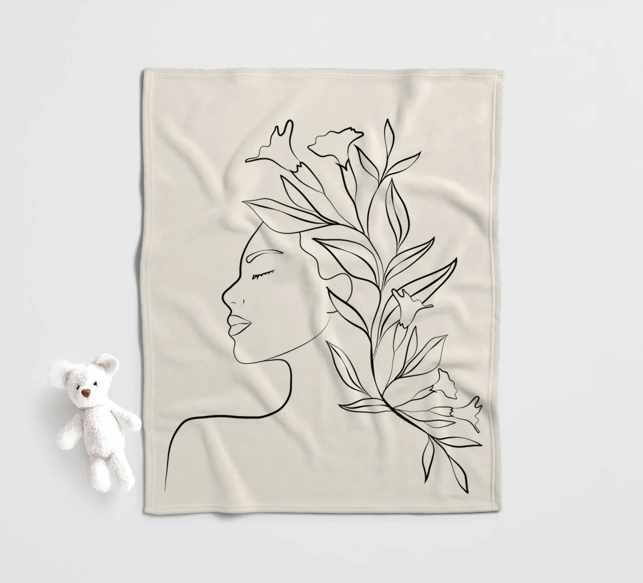 Minimal Blooming 03 Fleecedecke von Nadjaa