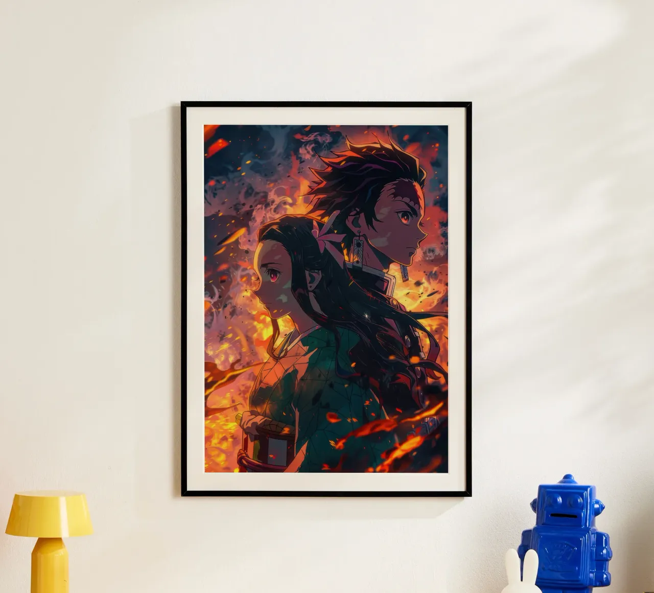 Tanjiro e Nezuko - Uccisore di demoni poster con telaio in plastica da Victoria