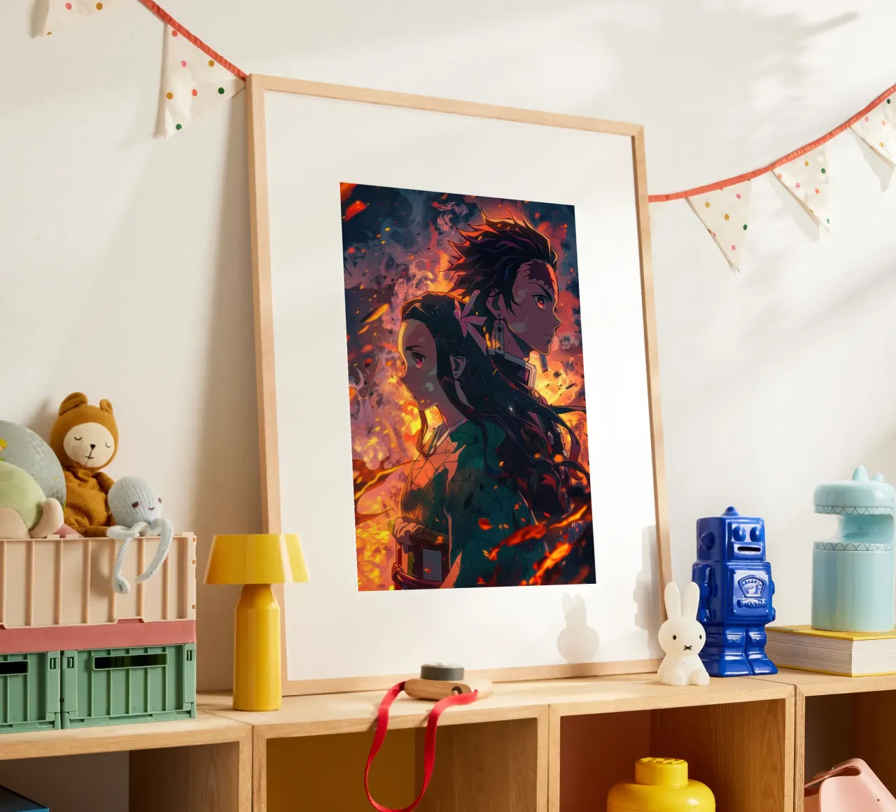 Tanjiro e Nezuko - Uccisore di demoni poster con telaio in plastica da Victoria