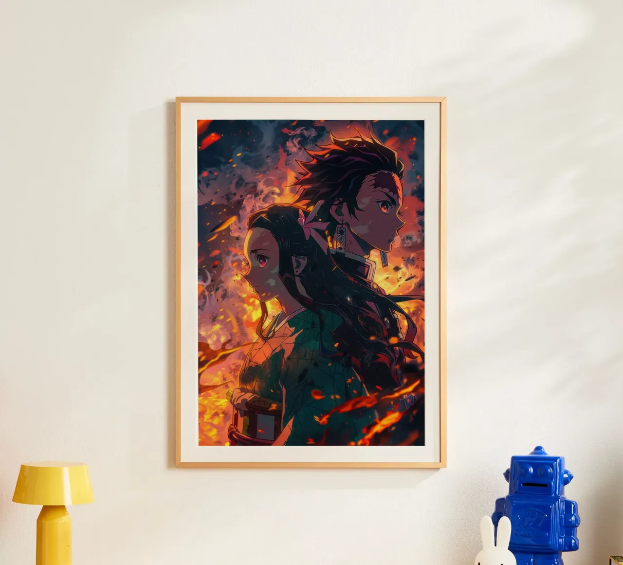 Tanjiro e Nezuko - Uccisore di demoni poster con telaio in plastica da Victoria