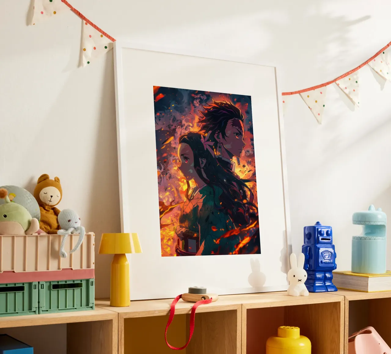 Tanjiro e Nezuko - Uccisore di demoni poster con telaio in plastica da Victoria