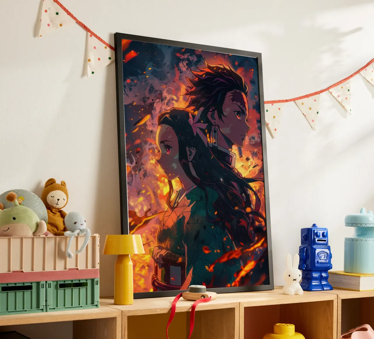 Tanjiro e Nezuko - Uccisore di demoni poster con telaio in plastica da Victoria