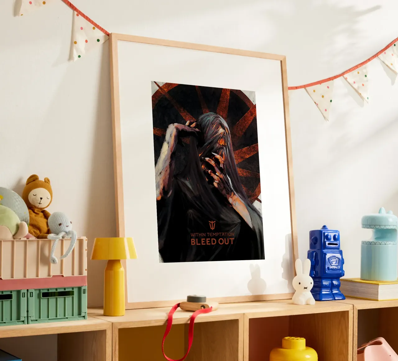 All'interno di Temptation Bleed Out poster con telaio in alluminio da discraft