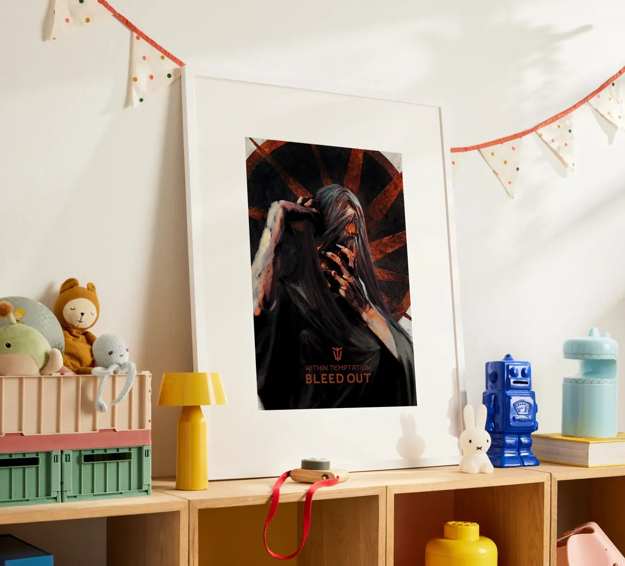 All'interno di Temptation Bleed Out poster con telaio in alluminio da discraft