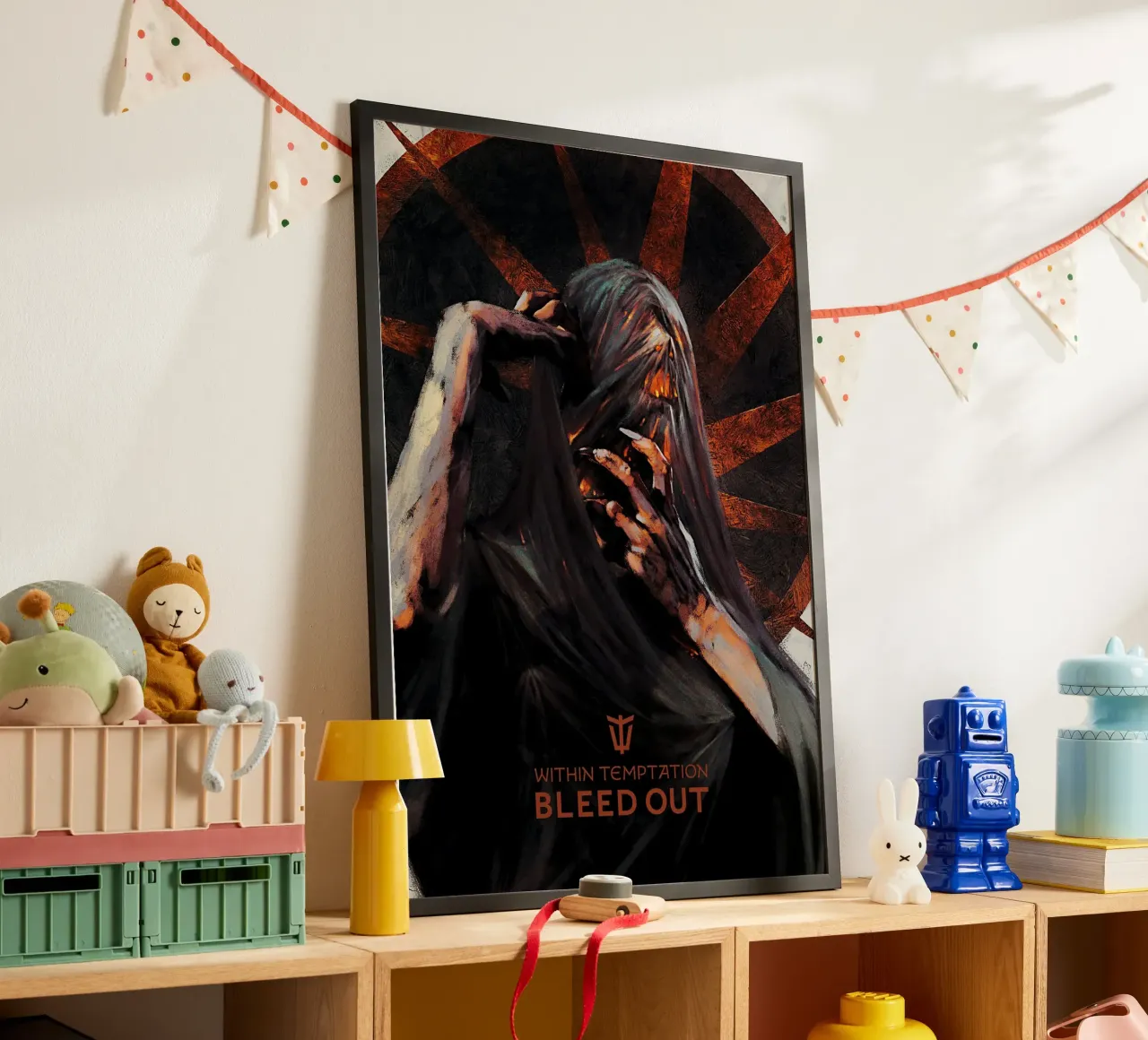 All'interno di Temptation Bleed Out poster con telaio in alluminio da discraft
