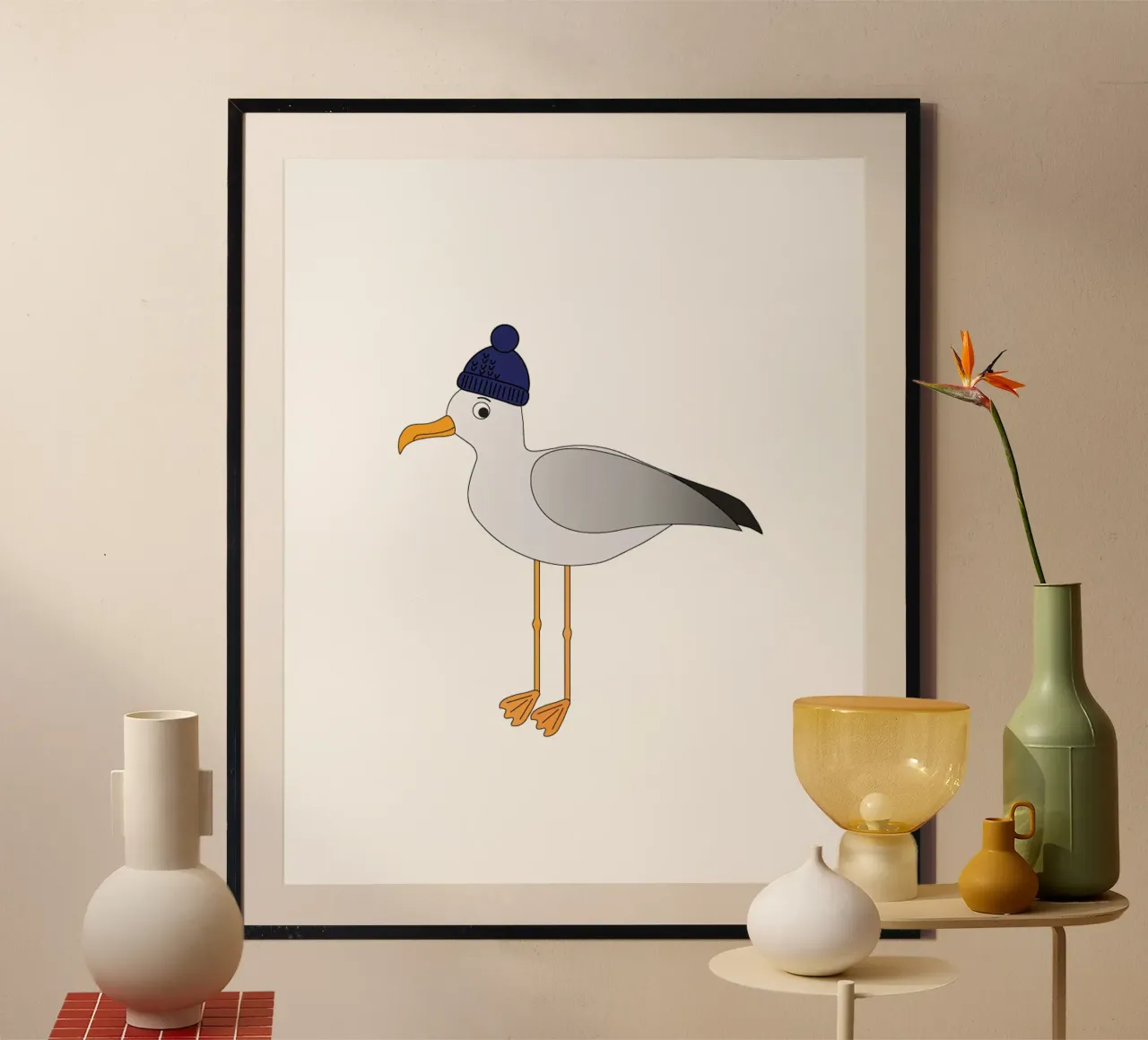 Lars il gabbiano poster con telaio in plastica da SunflowerDE