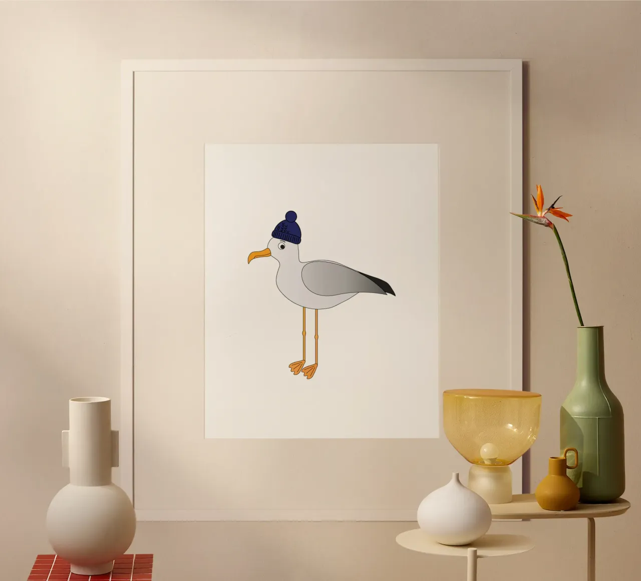 Lars il gabbiano poster con telaio in plastica da SunflowerDE