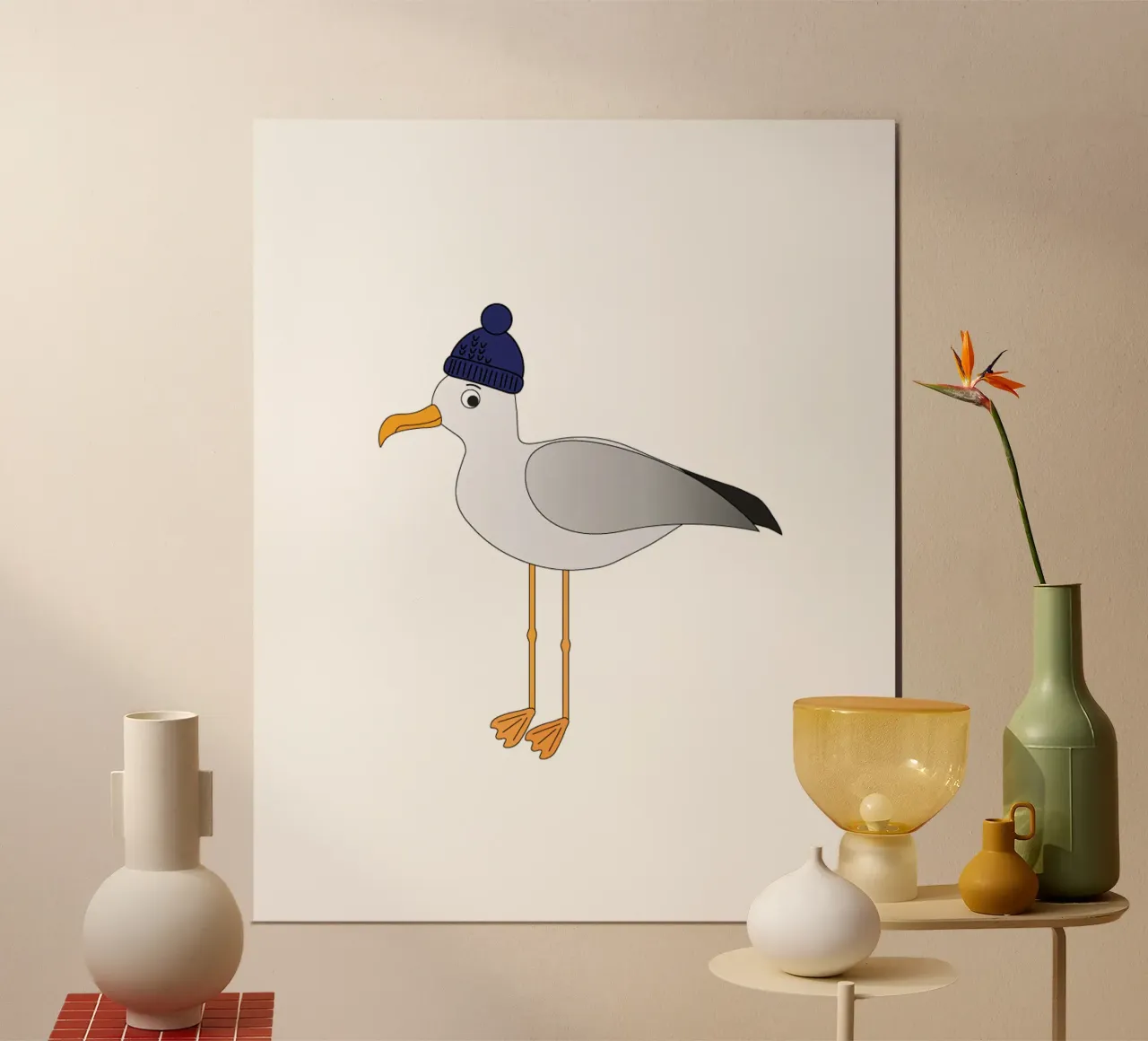 Lars il gabbiano poster con telaio in plastica da SunflowerDE
