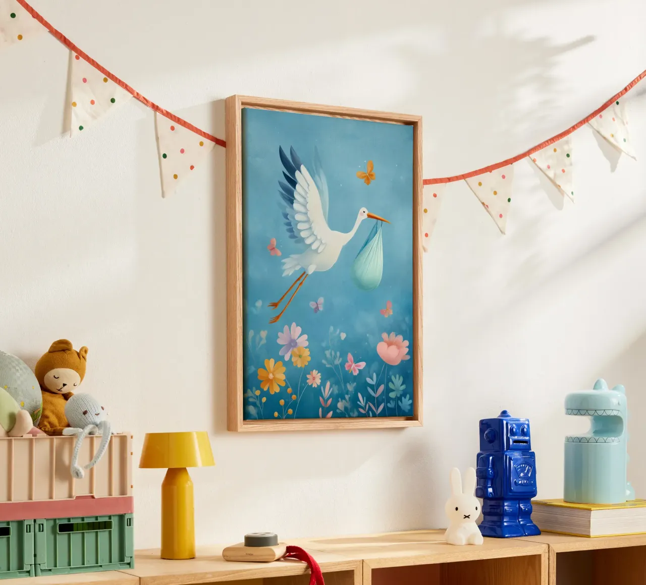 Bundle of Joy canvas with Floater frame by Kiara