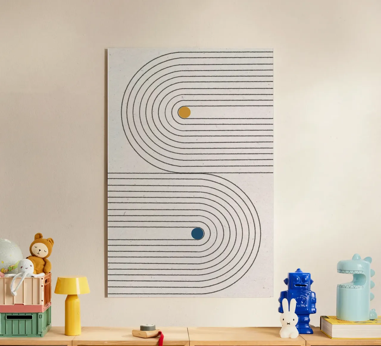 Simple Blance Dots Acryl-Glas von The Miuus Studio